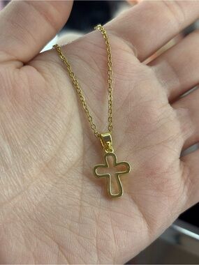 Delicate Gold Cross Pendant Necklace for Women